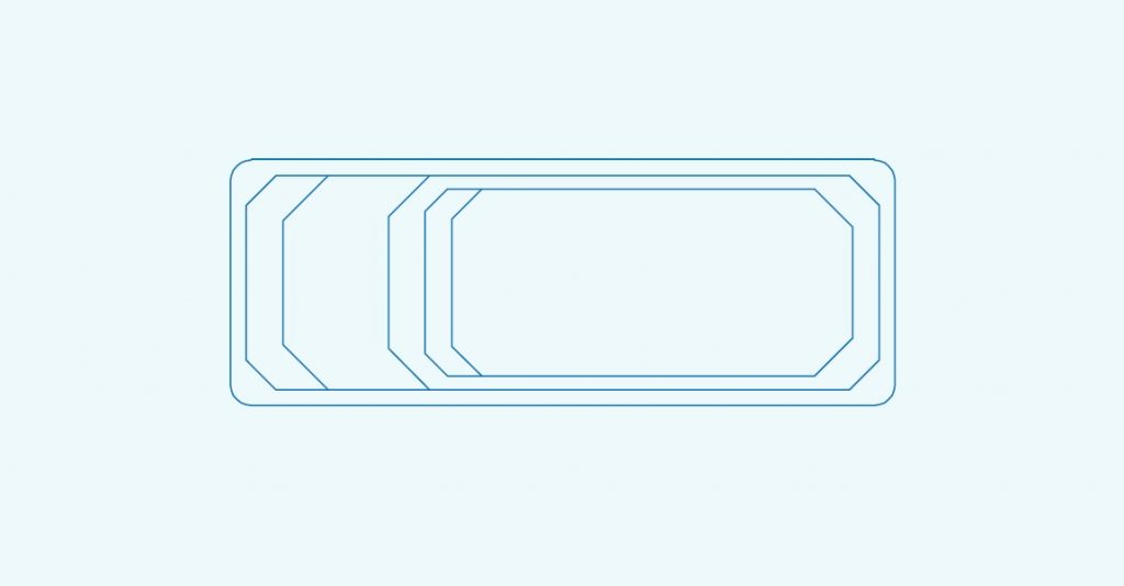 Compass Pools Relax 6.3 pool shape outline